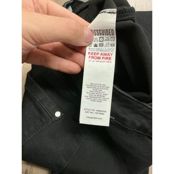 Missguided Vice High-Waisted Slash Knee Skinny Jeans Size US 6S - Picture 10 of 10